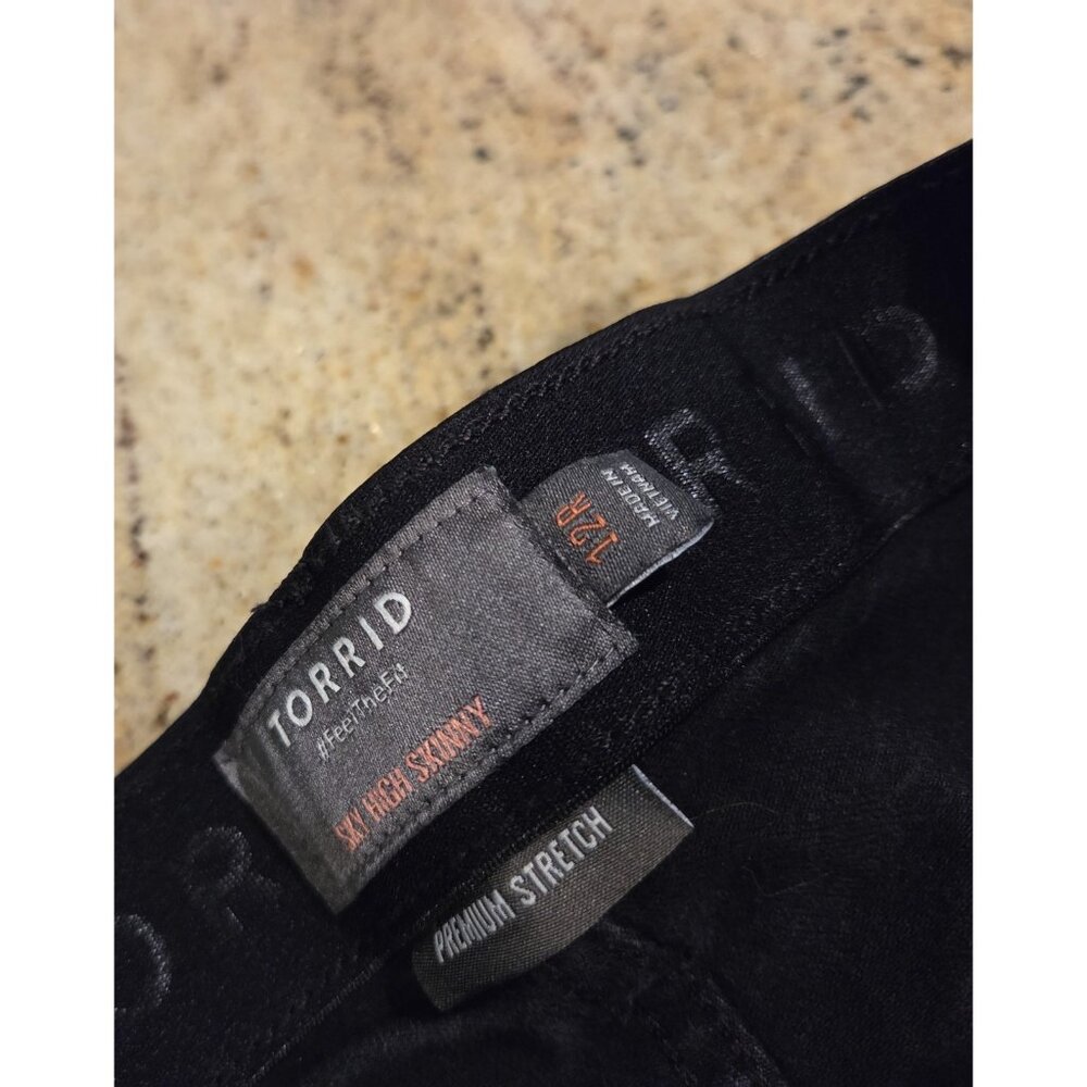 Torrid Women's Premium Stretch Sky High Skinny Black Jeans Size 12 - Picture 12 of 16